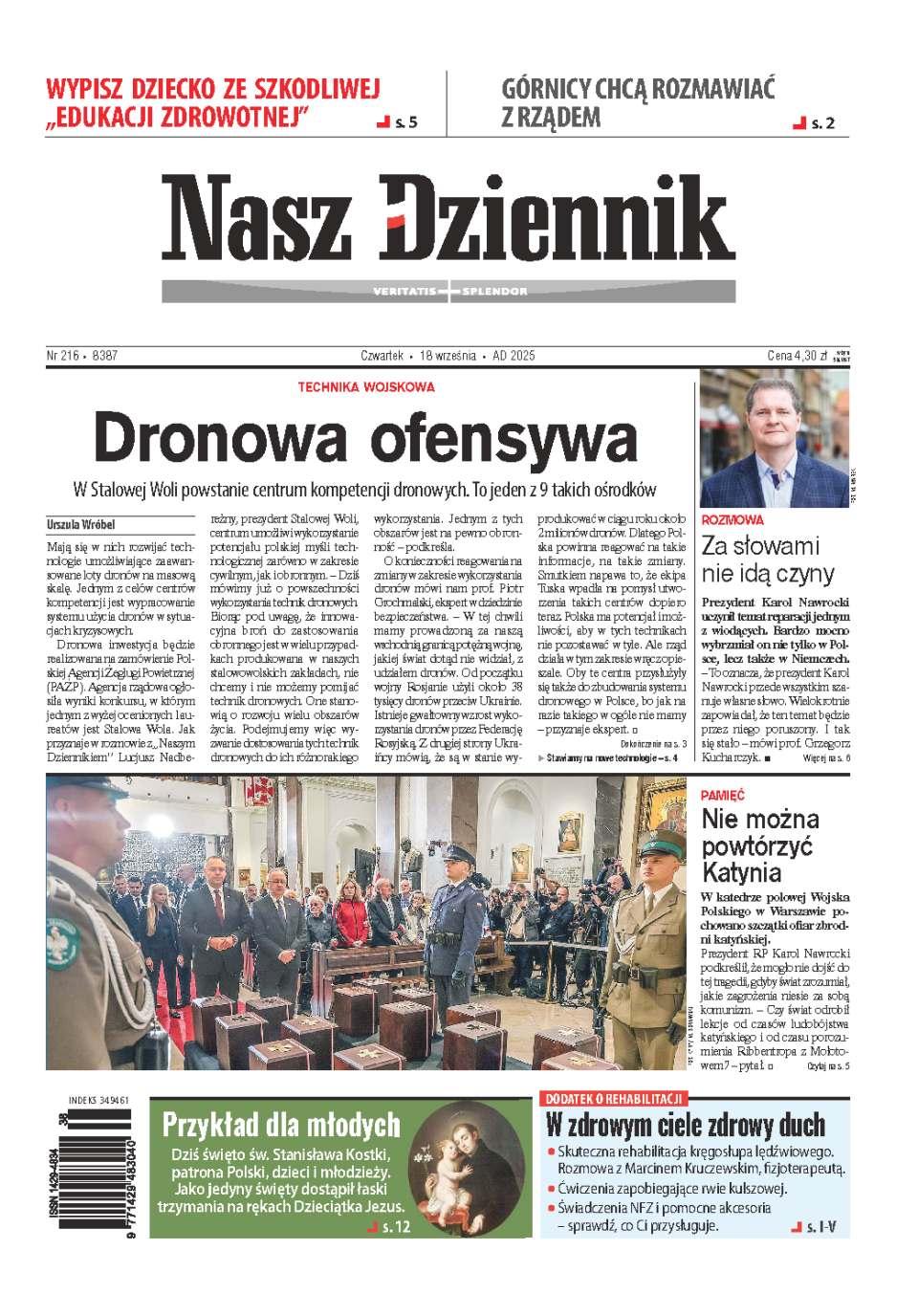 Nasz Dziennik z dnia 18.09.2025 wydanie PDF