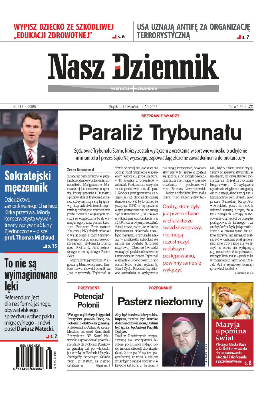 Nasz Dziennik z dnia 19.09.2025 wydanie PDF