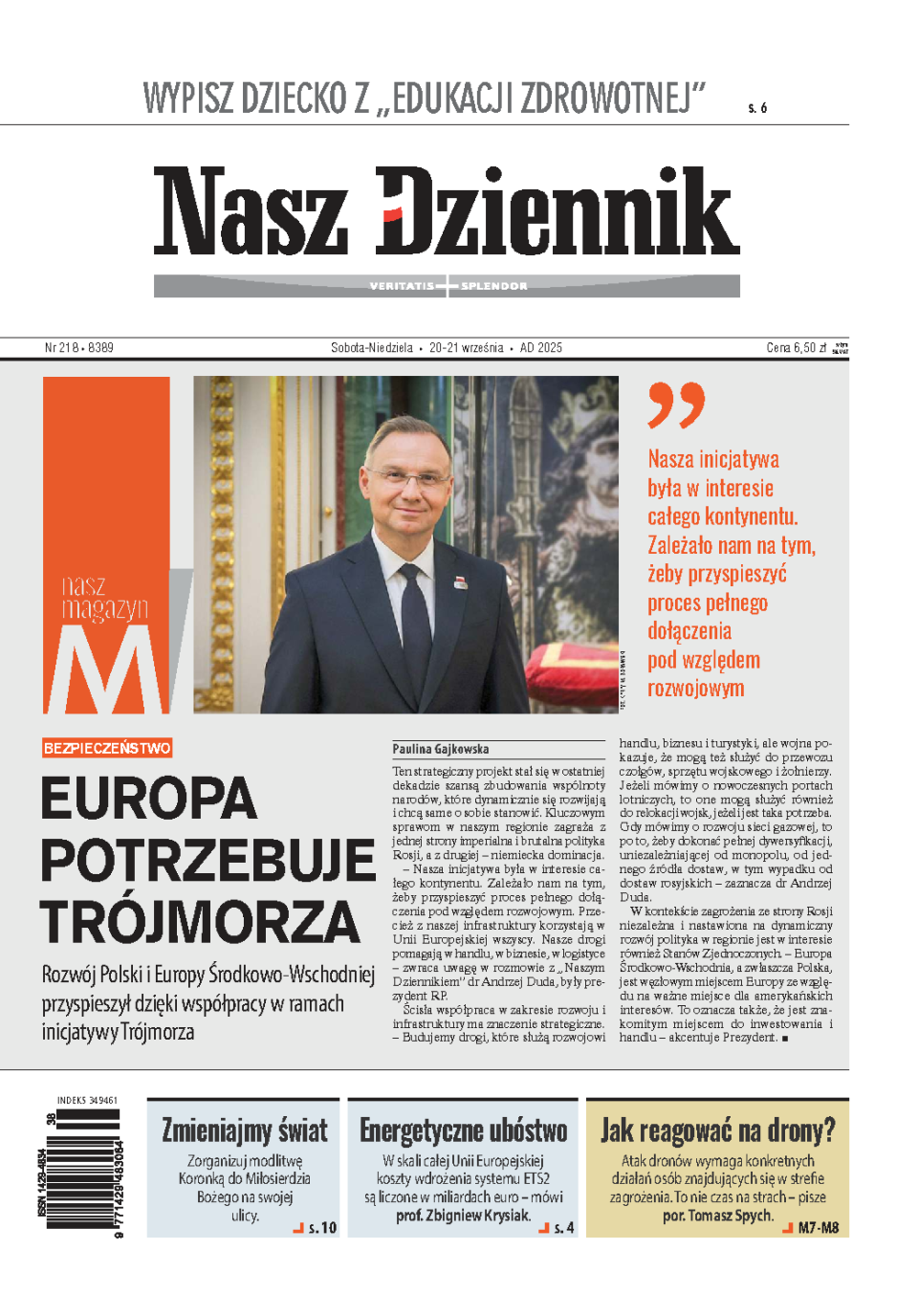 Nasz Dziennik z dnia 20.09.2025 wydanie PDF