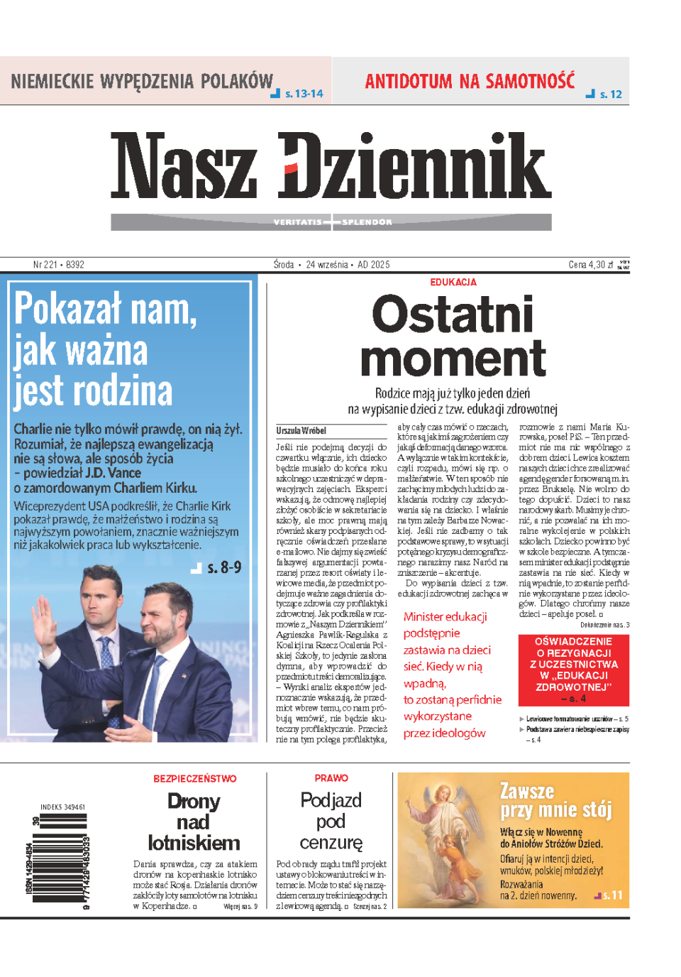 Nasz Dziennik z dnia 24.09.2025 wydanie PDF