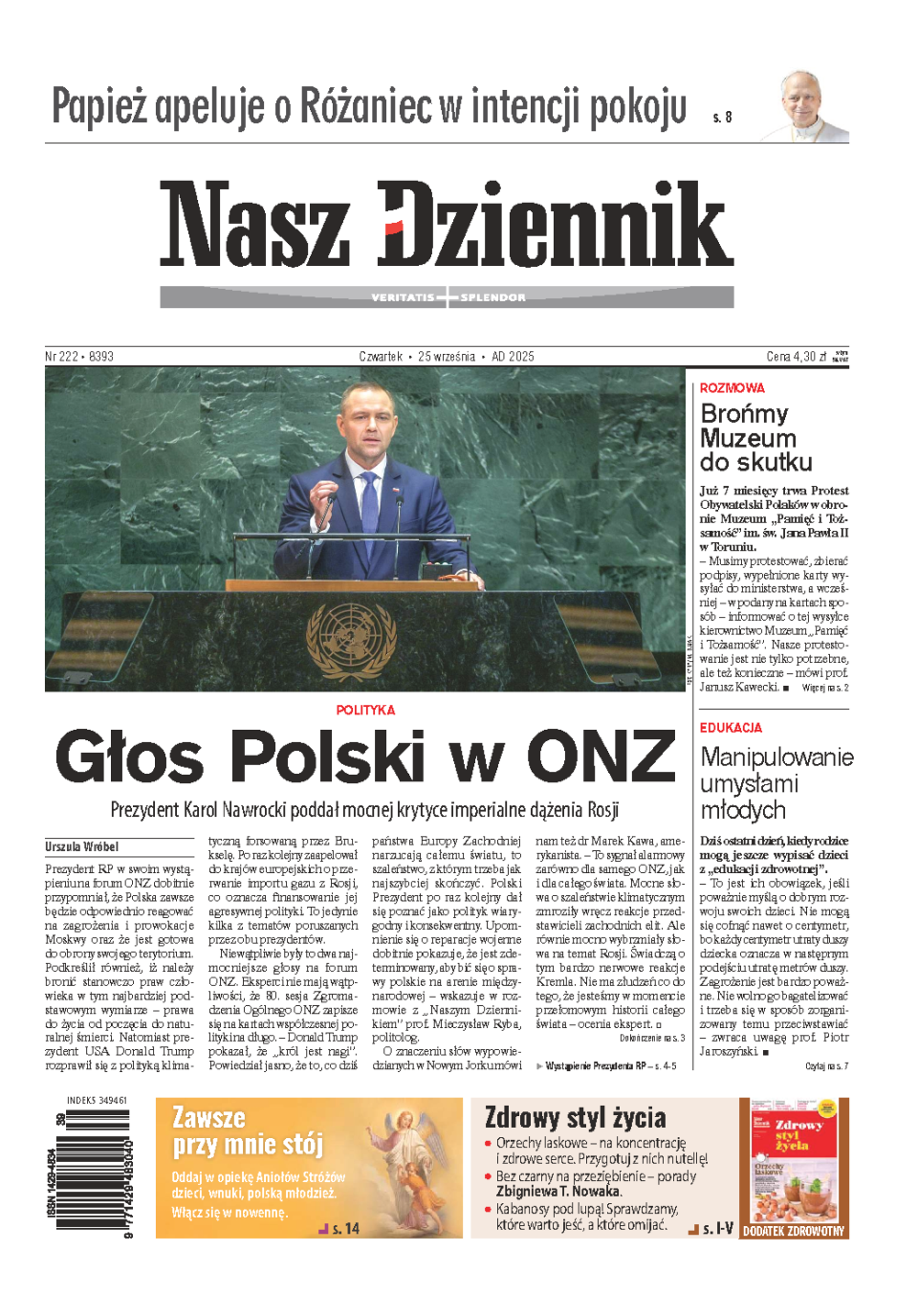 Nasz Dziennik z dnia 25.09.2025 wydanie PDF