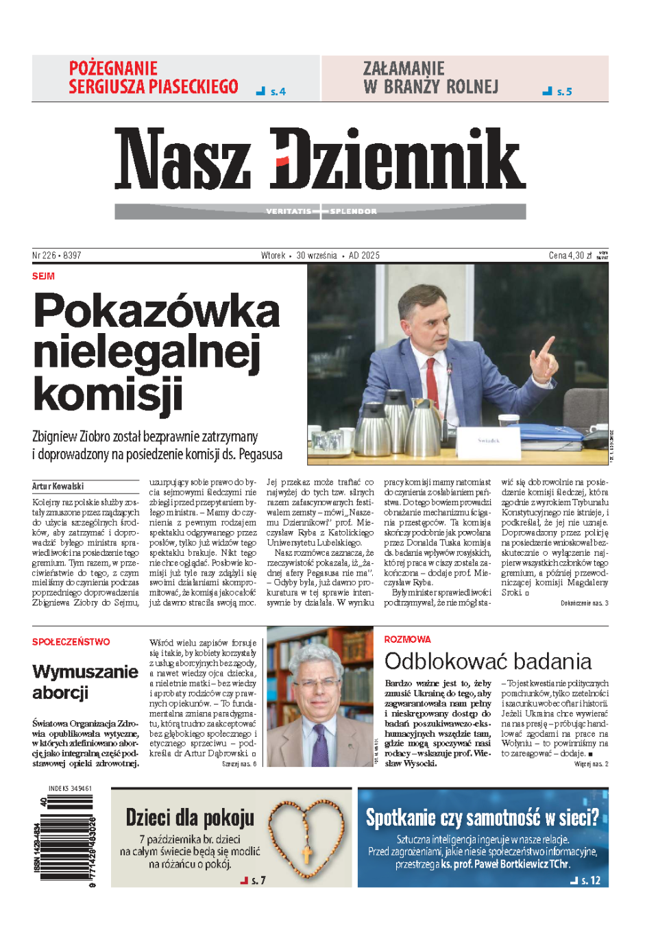 Nasz Dziennik z dnia 30.09.2025 wydanie PDF