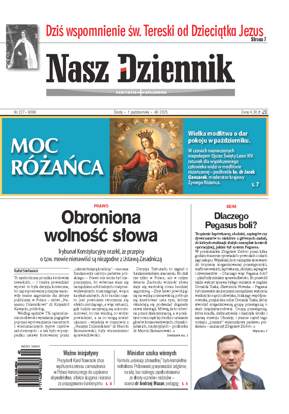 Nasz Dziennik z dnia 01.10.2025 wydanie PDF