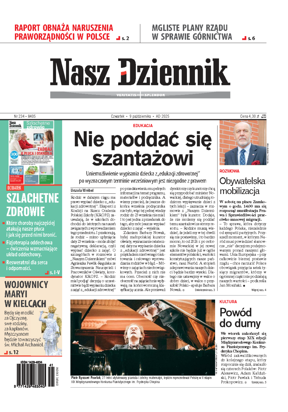 Nasz Dziennik z dnia 09.10.2025 wydanie PDF