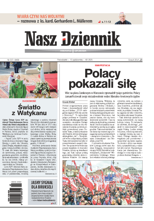 Nasz Dziennik z dnia 13.10.2025 wydanie PDF