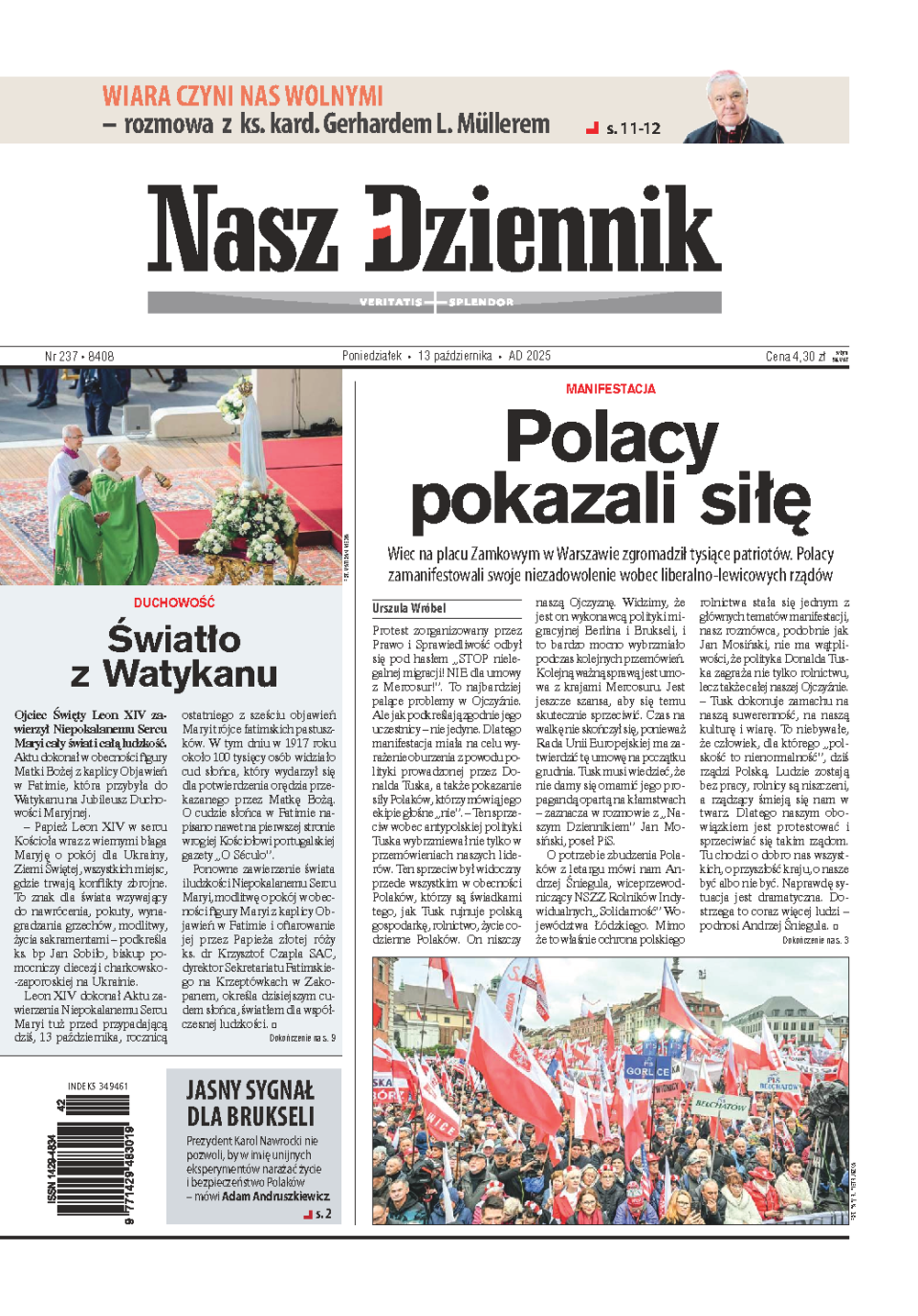 Nasz Dziennik z dnia 13.10.2025 wydanie PDF