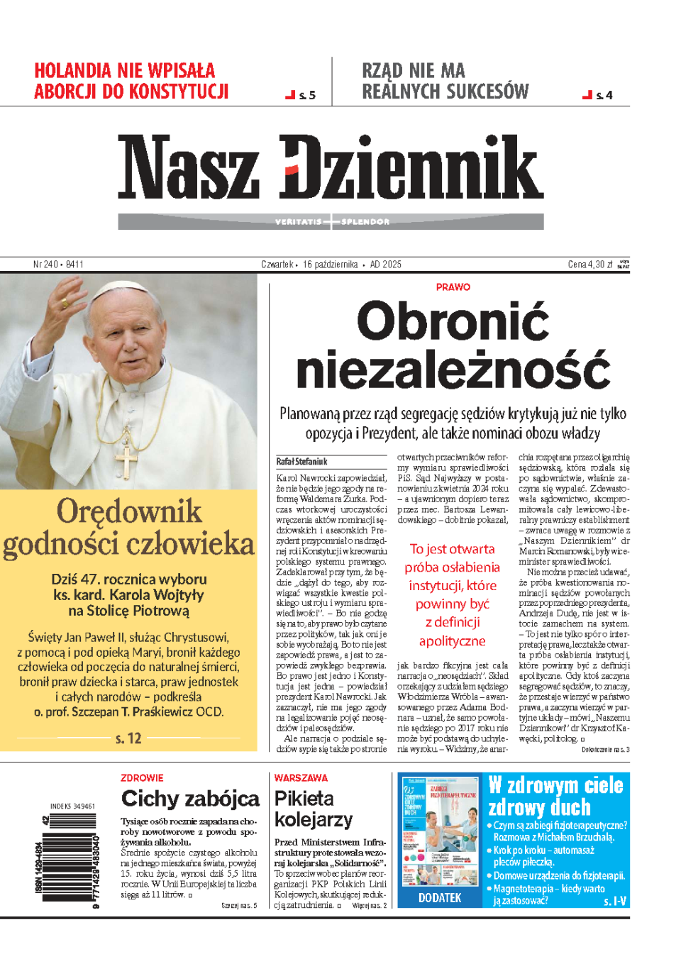 Nasz Dziennik z dnia 16.10.2025 wydanie PDF