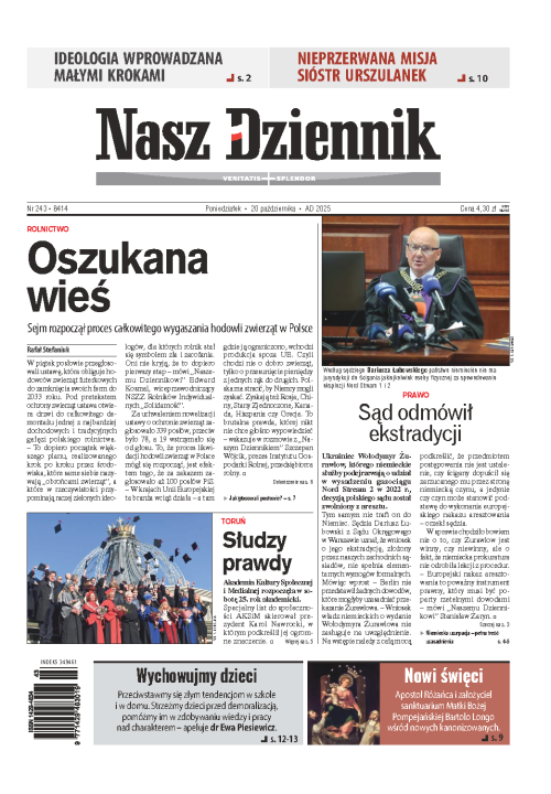 Nasz Dziennik z dnia 20.10.2025 wydanie PDF