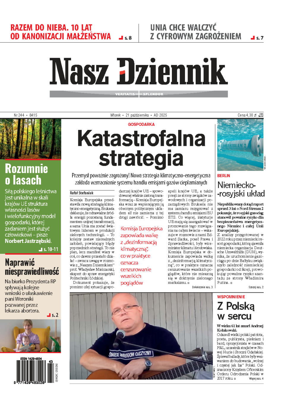 Nasz Dziennik z dnia 21.10.2025 wydanie PDF