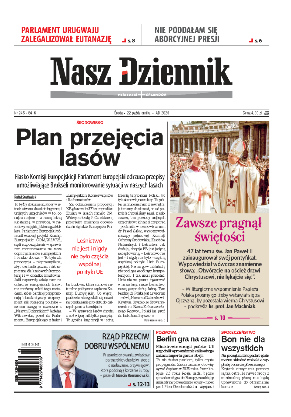Nasz Dziennik z dnia 22.10.2025 wydanie PDF