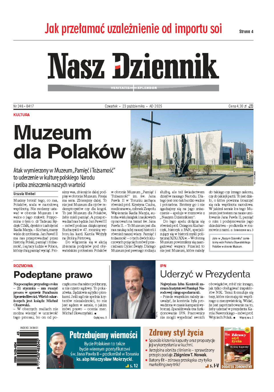 Nasz Dziennik z dnia 23.10.2025 wydanie PDF