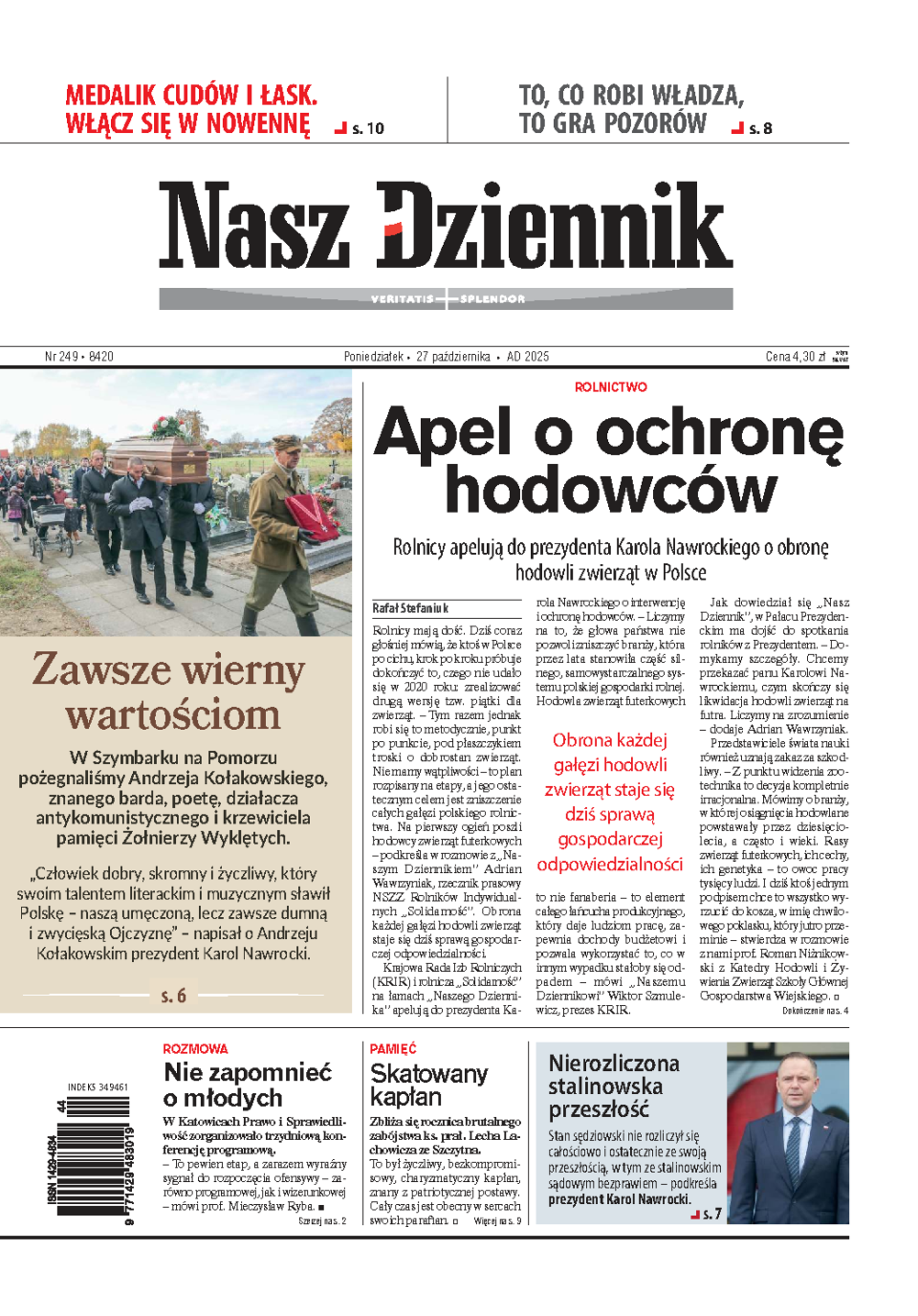 Nasz Dziennik z dnia 27.10.2025 wydanie PDF