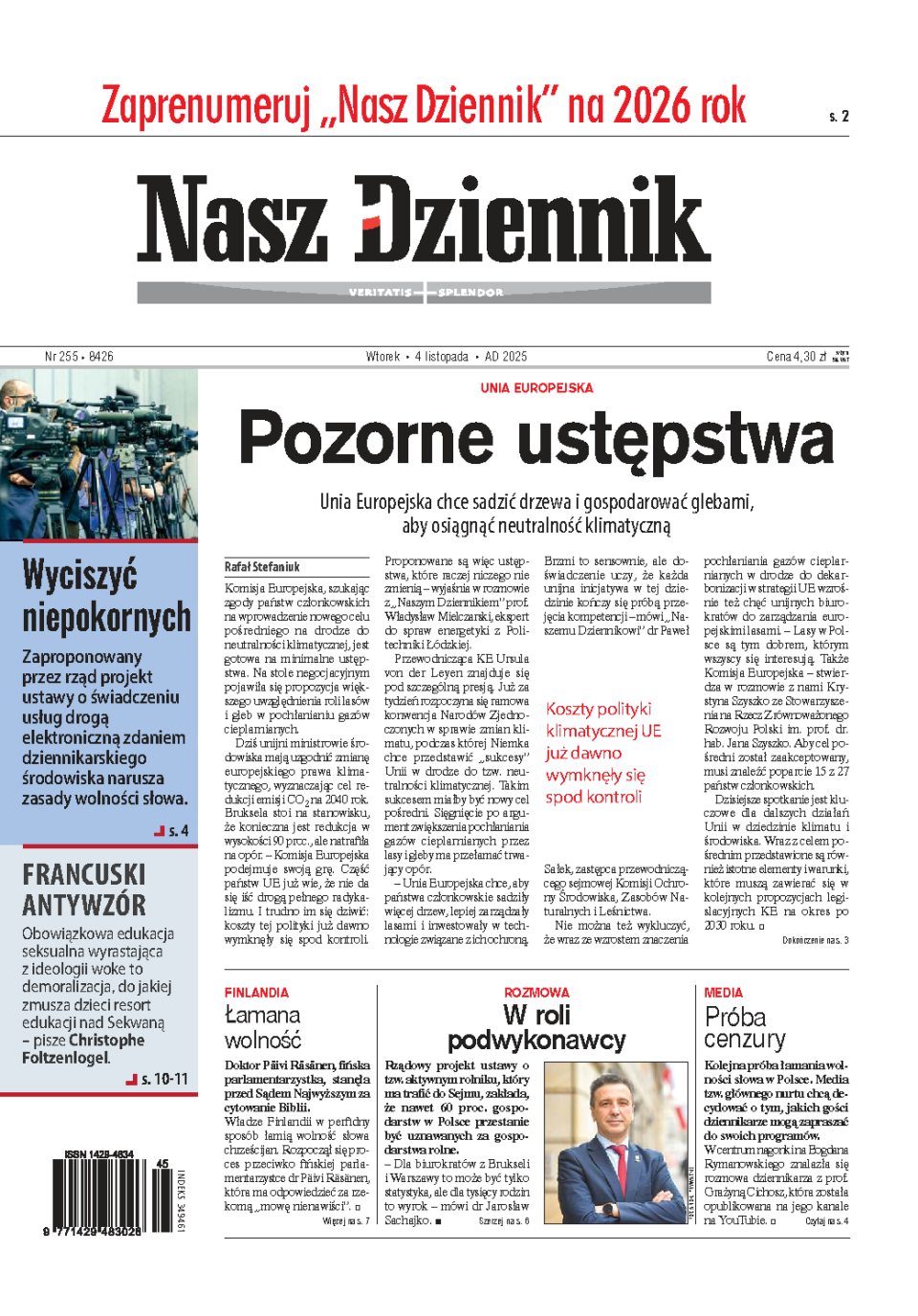 Nasz Dziennik z dnia 04.11.2025 wydanie PDF