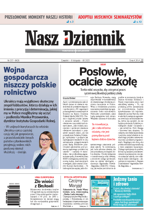 Nasz Dziennik z dnia 06.11.2025 wydanie PDF