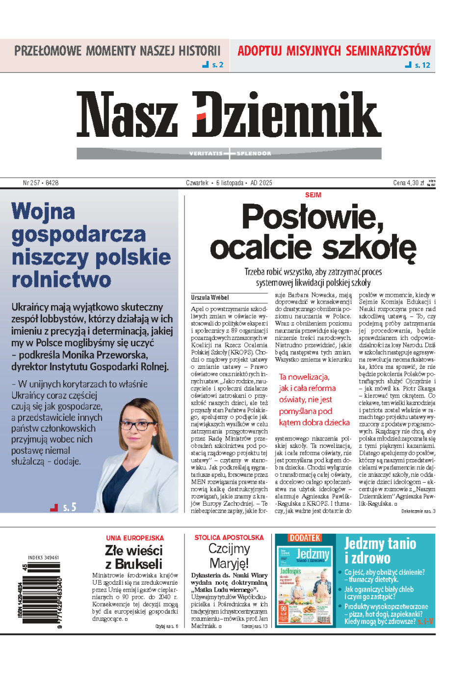 Nasz Dziennik z dnia 06.11.2025 wydanie PDF