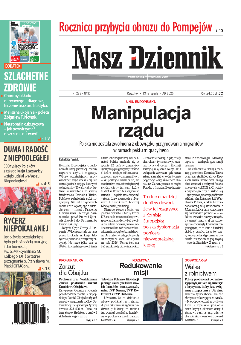 Nasz Dziennik z dnia 13.11.2025 wydanie PDF