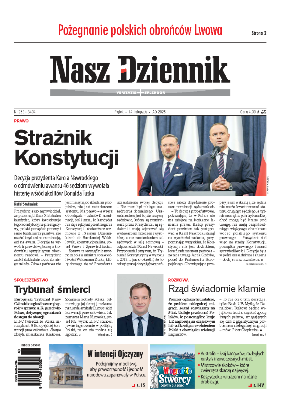 Nasz Dziennik z dnia 14.11.2025 wydanie PDF