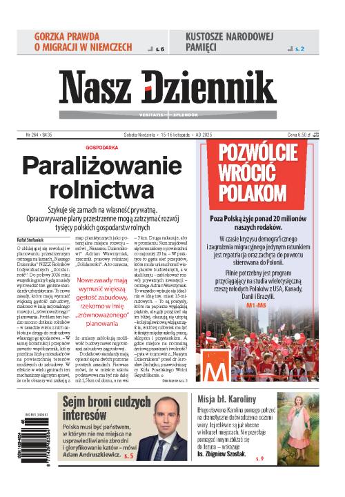 Nasz Dziennik z dnia 15.11.2025 wydanie PDF