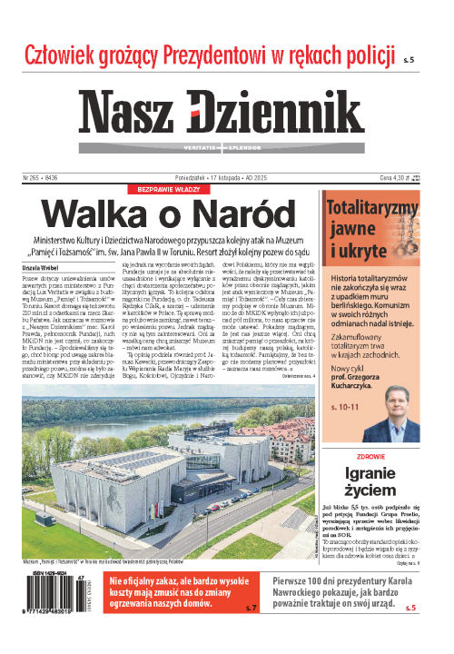 Nasz Dziennik z dnia 17.11.2025 wydanie PDF