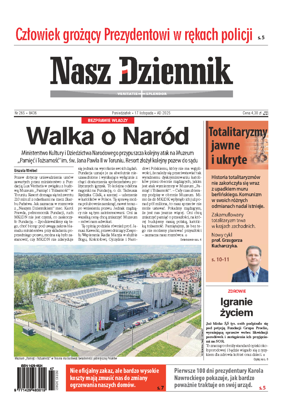 Nasz Dziennik z dnia 17.11.2025 wydanie PDF