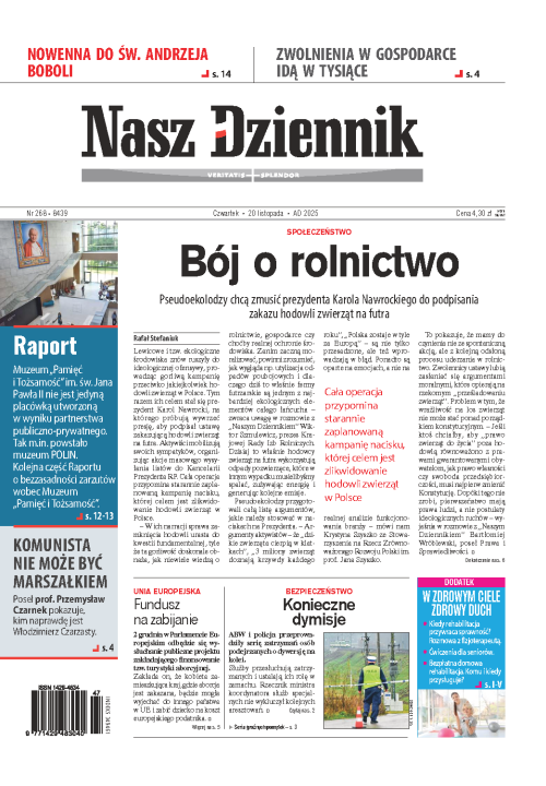 Nasz Dziennik z dnia 20.11.2025 wydanie PDF