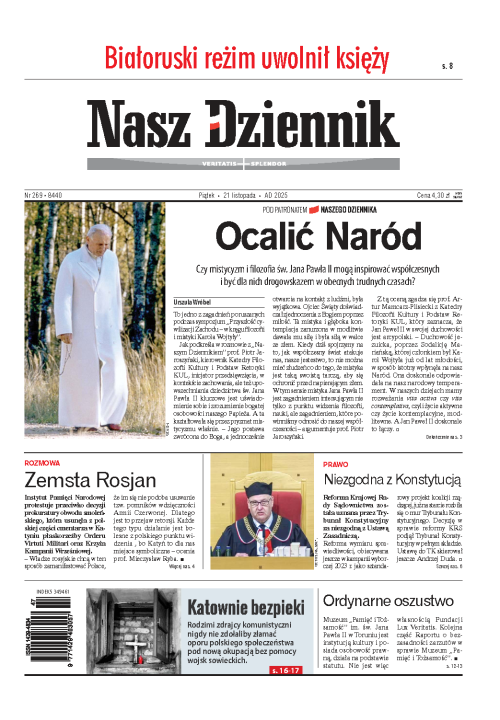 Nasz Dziennik z dnia 21.11.2025 wydanie PDF