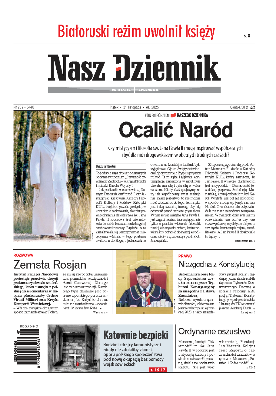 Nasz Dziennik z dnia 21.11.2025 wydanie PDF