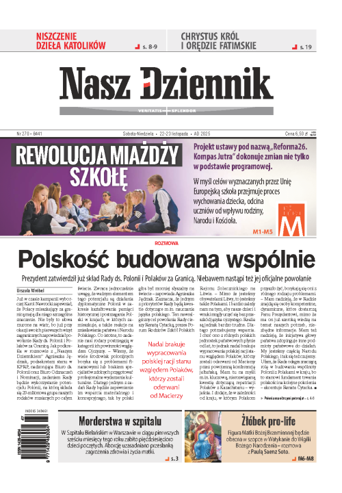 Nasz Dziennik z dnia 22.11.2025 wydanie PDF