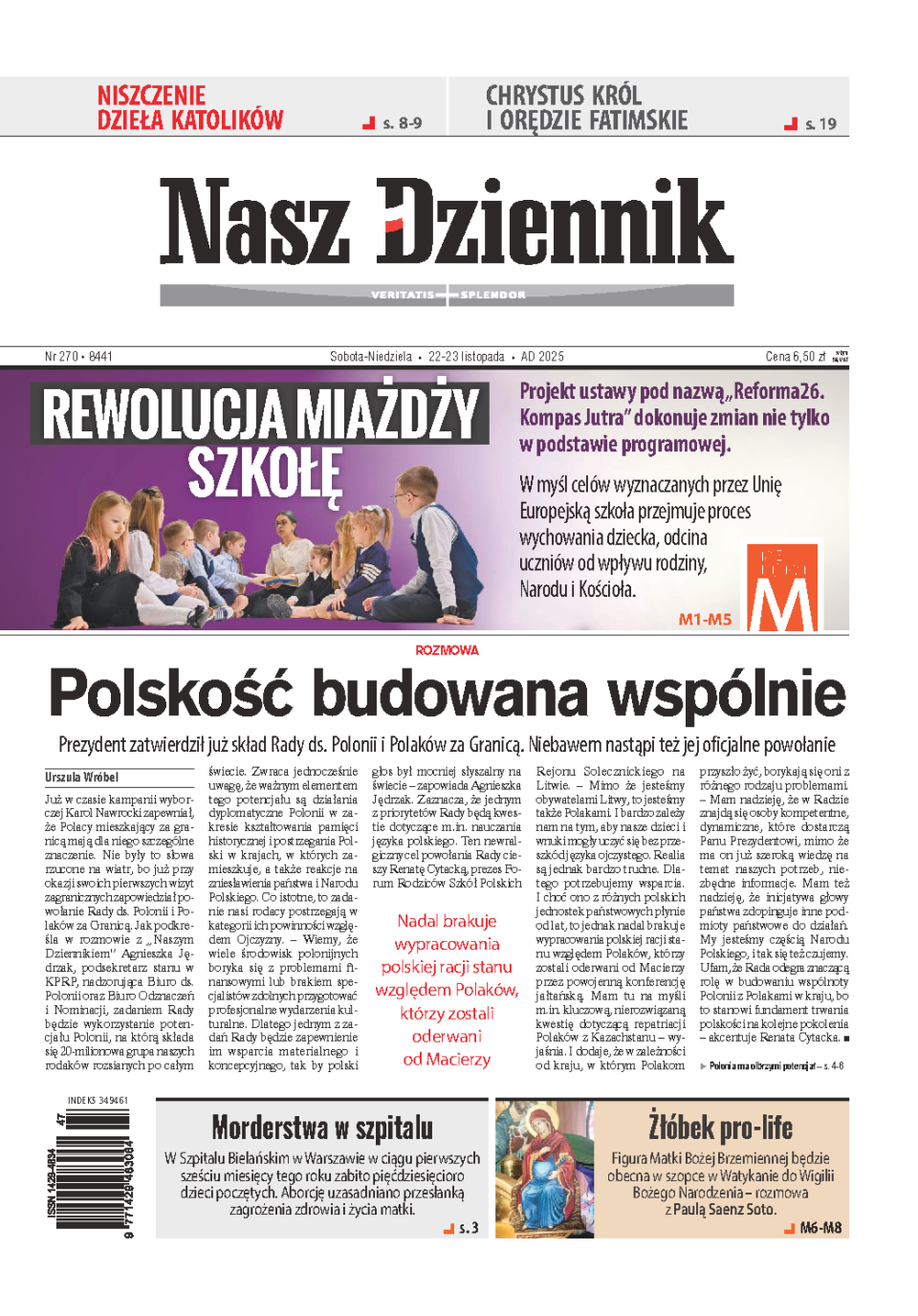 Nasz Dziennik z dnia 22.11.2025 wydanie PDF