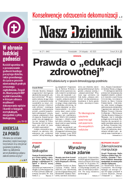Nasz Dziennik z dnia 24.11.2025 wydanie PDF
