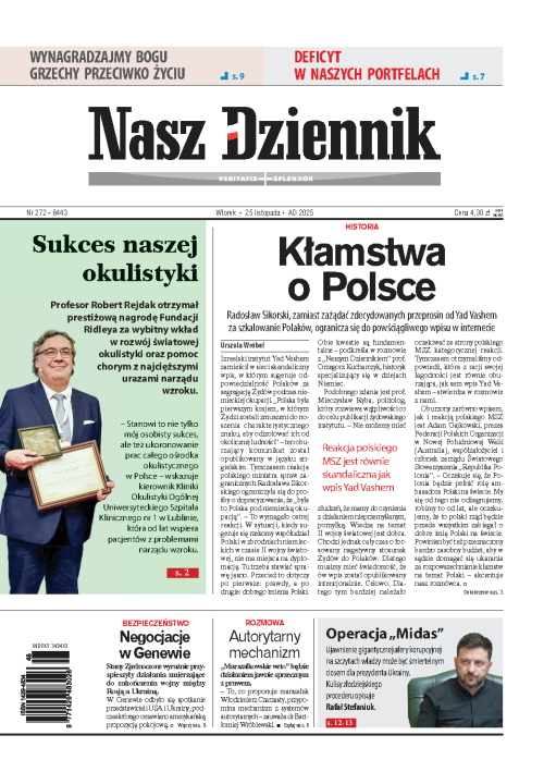 Nasz Dziennik z dnia 25.11.2025 wydanie PDF