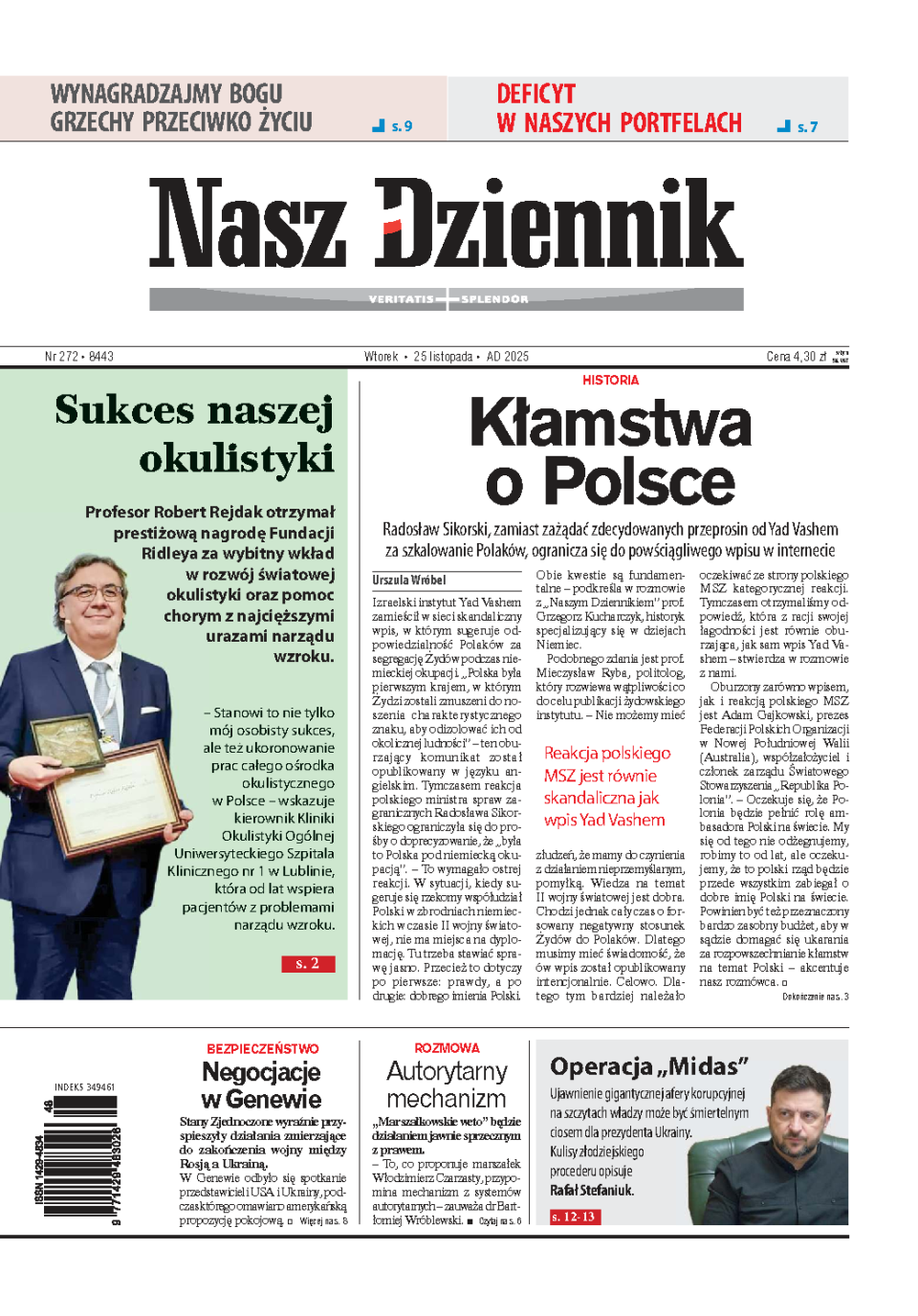 Nasz Dziennik z dnia 25.11.2025 wydanie PDF