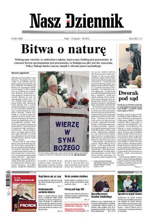 Nasz Dziennik z dnia 27.12.2013 wydanie PDF