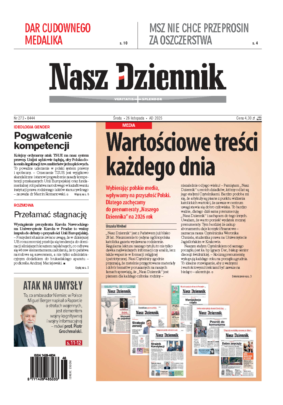 Nasz Dziennik z dnia 26.11.2025 wydanie PDF