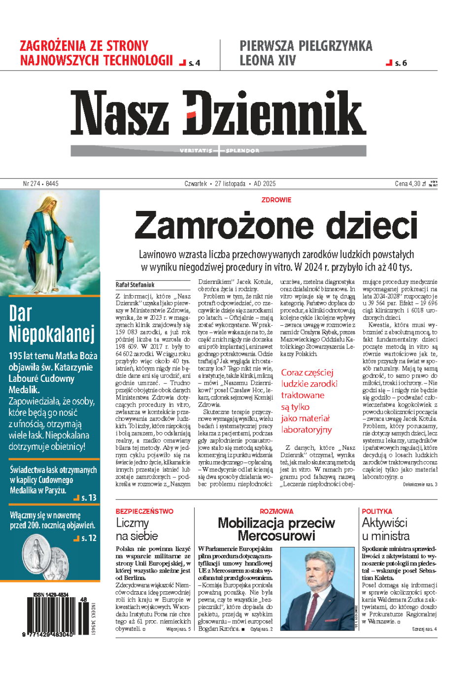 Nasz Dziennik z dnia 27.11.2025 wydanie PDF