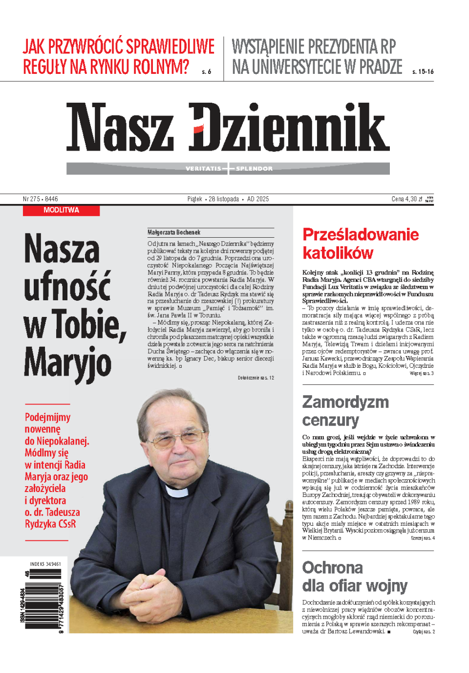 Nasz Dziennik z dnia 28.11.2025 wydanie PDF