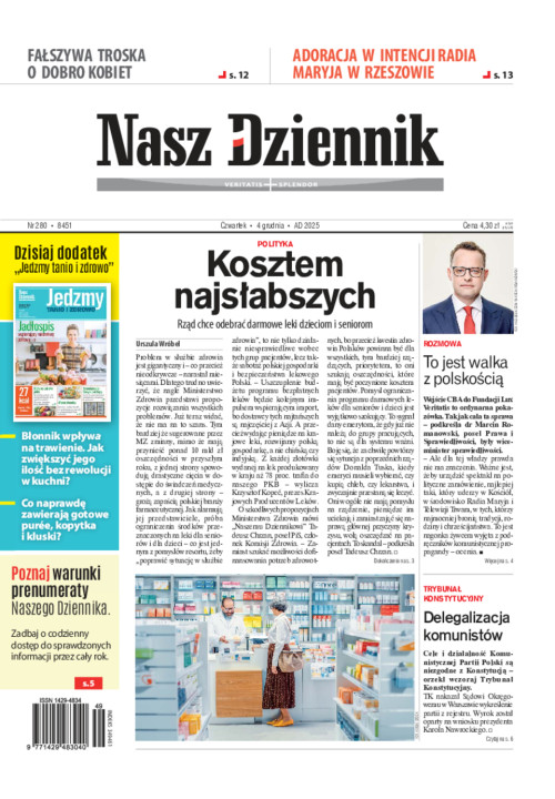 Czwartek, 4 grudnia 2025, Nr 280 (8451)