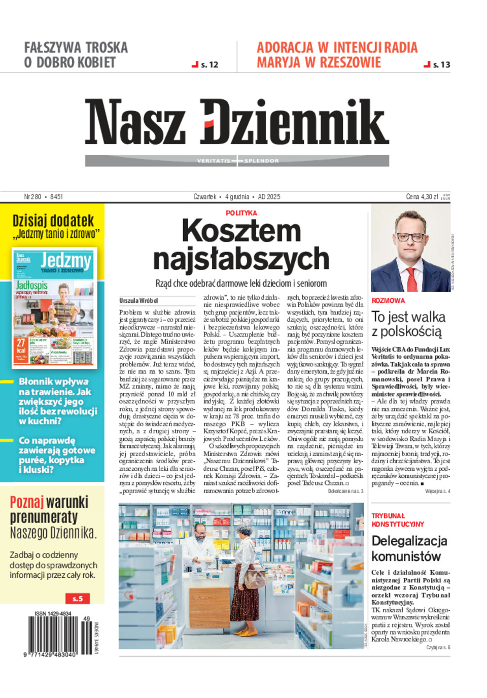 Czwartek, 4 grudnia 2025, Nr 280 (8451)