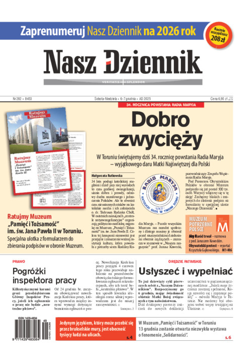 Sobota-Niedziela, 6-7 grudnia 2025, Nr 282 (8453)