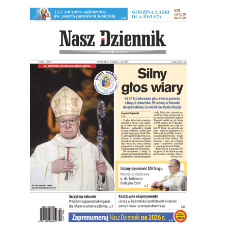 Poniedziałek 8 grudnia 2025, Nr 283 (8454)