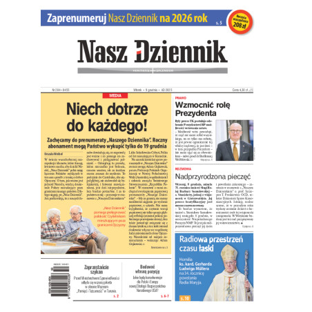 Wtorek, 9 grudnia 2025, Nr 284 (8455)