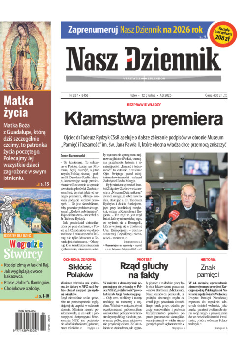 Piątek, 12 grudnia AD 2025, Nr 287 (8458)