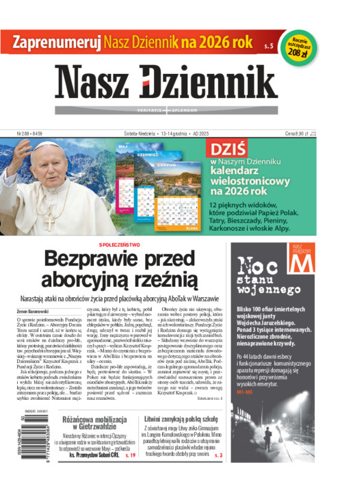 Sobota-Niedziela, 13-14 grudnia 2025, Nr 288...