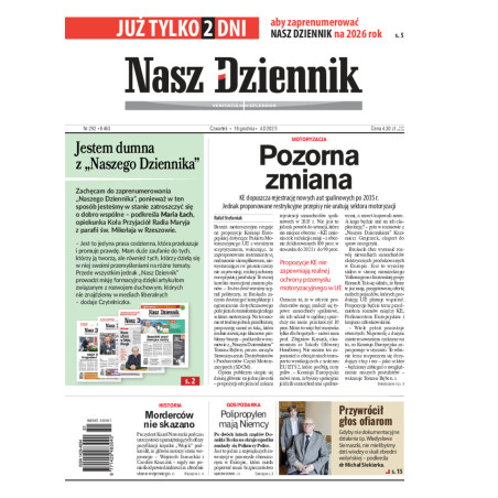 Czwartek, 18 grudnia 2025, Nr 292 (8463)