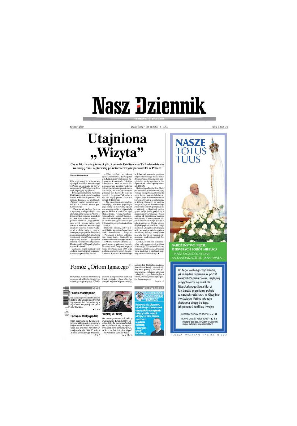 Nasz Dziennik z dnia 31.12.2013 wydanie PDF