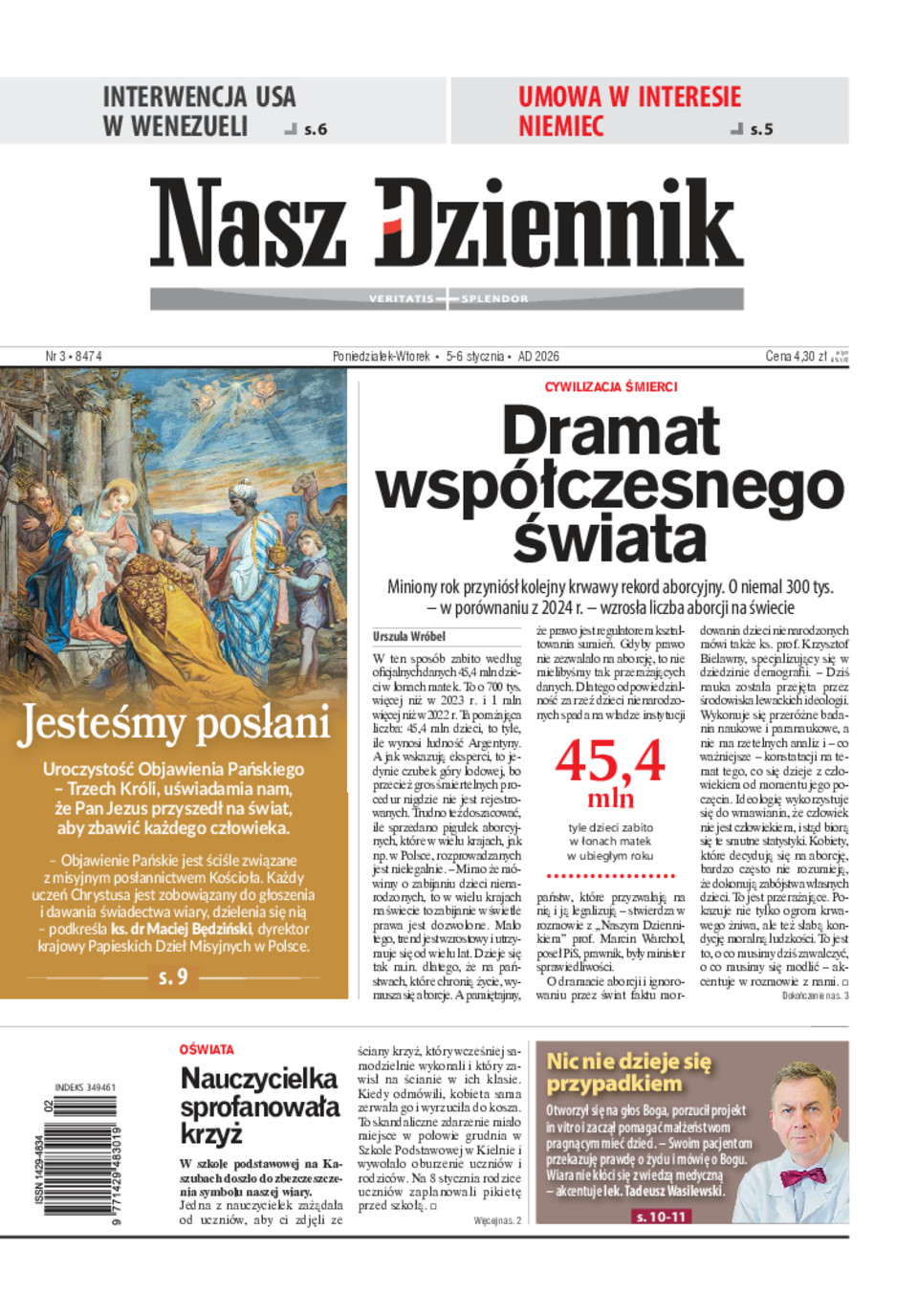 Nasz Dziennik, Poniedziałek-Wtorek, 5-6 stycznia 2026, Nr 3 (8474)