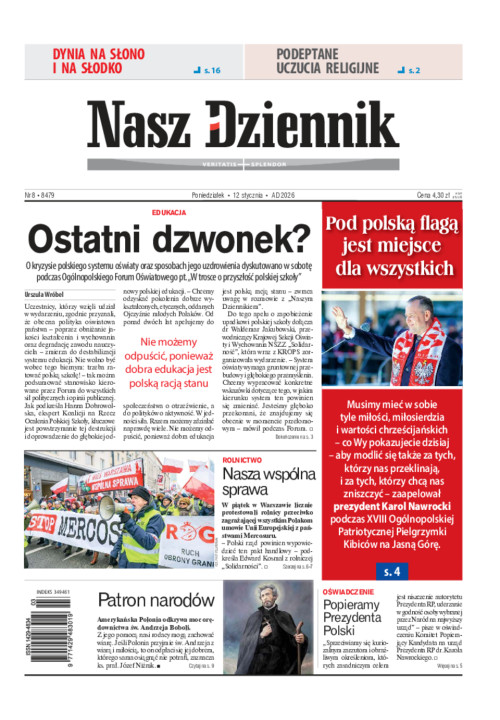 Nasz Dziennik, Poniedziałek, 12 stycznia 2026,...
