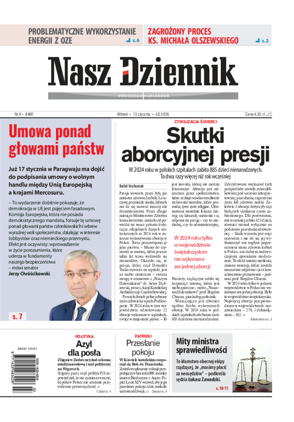 Nasz Dziennik, Wtorek, 13 stycznia 2026, Nr 9 (8480)