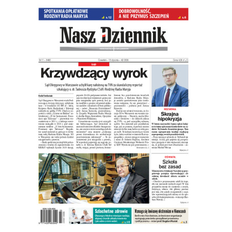 Nasz Dziennik, Czwartek, 15 stycznia 2026, Nr 11 (8482)