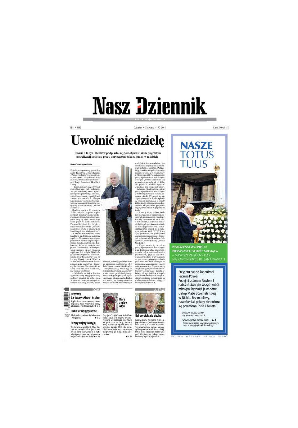 Nasz Dziennik z dnia 02.01.2014 wydanie PDF